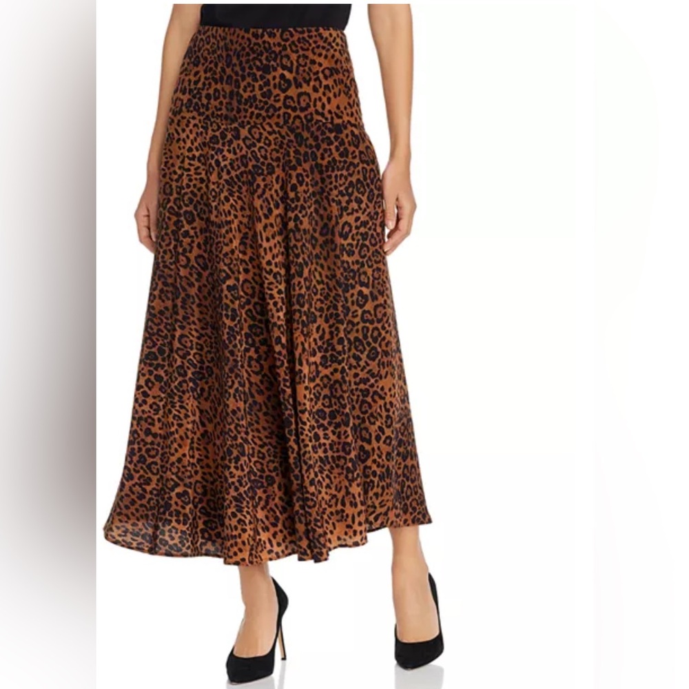 Lafayette 148 New York Elba Silk Leopard Print Maxi Skirt NWT